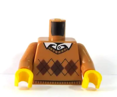 Buy LEGO Torso Body For  Boy Man  Minifigure Tan Argyle Jumper Sweater Shirt • 1.90£