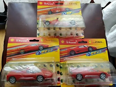 Buy Rare 1:38 Shell V-power Hot Wheels Ferrari F50, F2005, & Enzo NIB • 22.99£