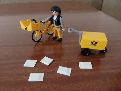 Buy Playmobil Mailman Postal Worker, Bike, Post Cart Trolley & Letters • 8£