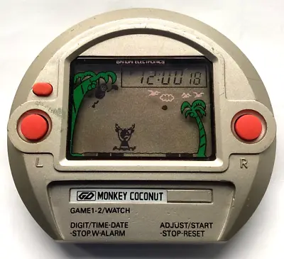 Buy Vintage RARE 1982 GD BANDAI - MONKEY COCONUT - LCD Game (Very Good Condition) • 55£