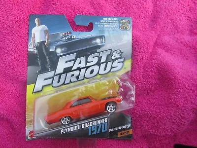 Buy Fast And Furious Plymouth Roadrunner 1970 New On Card 1/55 • 4.99£