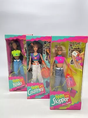 Buy 1996 Barbie Teen Skipper + Courtney + Nikki Made In China NRFB • 557.72£