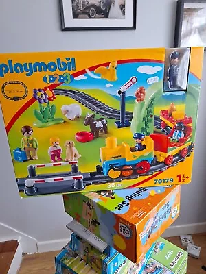 Buy Playmobil 1.2.3 My First Train Set For Children Kids Playset 18 Months 70179 • 35£