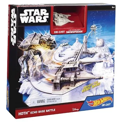 Buy STAR WARS HOT WHEELS HOTH ECHO BASE BATTLE Snowspeeder Starship Playset Toys NEW • 8.99£