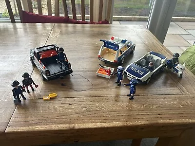 Buy Playmobil Police Cars And Escape Truck Vintage Figures Policemen And Robbers • 19.99£
