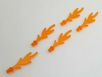 Buy LEGO  Lot Of 5 Orange Flame Minifigure Tool Weapon Fire Water Seaweed Fish Tank • 1.39£