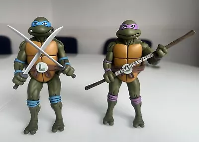 Buy NECA TMNT Teenage Mutant Ninja Turtles Cartoon Action Figures With Accessories • 70.99£