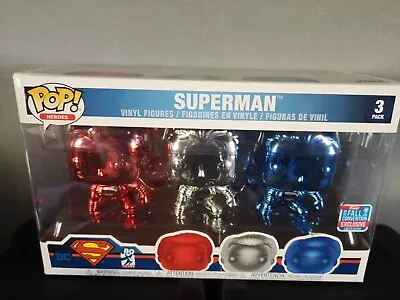 Buy POP Heroes: Movies DC Justice League Superman 3 Pack Chrome Funko POP! Vinyl ... • 14.99£