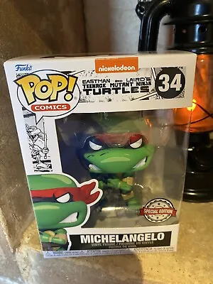 Buy Michelangelo Funko Pop Vinyl Figure Teenage Mutant Ninja Turtles Pop Comics #34 • 8.90£