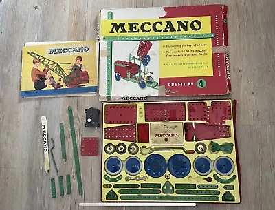 Buy Meccano Set Model 4 Metal Construction Kit Vintage Retro 50s 60s 70s Prop • 49.99£