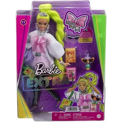 Buy Barbie Extra 30CM With Green Hair Fluo Accessories Vintage Doll HDJ44 • 22.28£