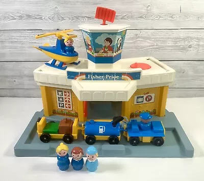 Buy Fisher Price Vintage Airport Helicopter And Little People • 34£