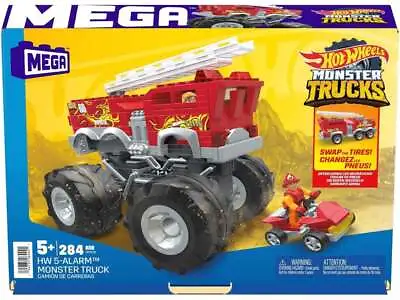Buy MEGA Hot Wheels Monster Truck Building Toy Playset, 5-Alarm Fire Truck • 15£