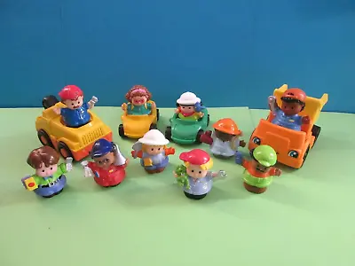 Buy Fisher-price Little People 10 Figs, Tipper,2 Cars,breakdown Truck, Sounds, V G C • 9.99£