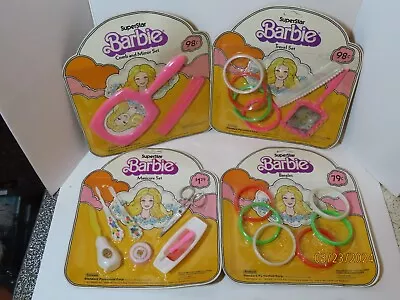 Buy Lot Of 4 1977 Mattel Superstar Barbie Travel Manicure Set Bangles Childs Toy NIP • 19.28£