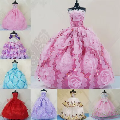 Buy Doll Girl Dressing Wedding Dress Big Tail Princess Dress 30cm Doll Clothes T.SJ • 2.67£