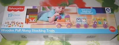 Buy Fisher Price Wooden Pull Along Stacking Train 18m • 12£