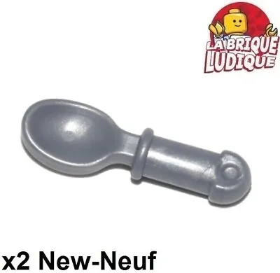 Buy LEGO 2x Minifig Spoon Kitchen Utensil Teaspoon Soup Shade Silver 34173 • 1.16£