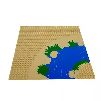 Buy 1x LEGO Construction Plate B-Stock Worn 32x32 Curve 7N Beige Blue River 6763 • 23.99£