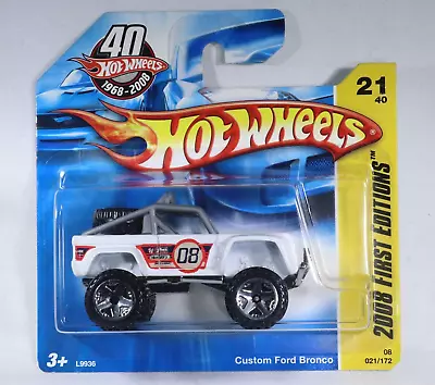 Buy Hot Wheels 2008 First Editions Custom Ford Bronco Pick Up Truck In White • 3.99£