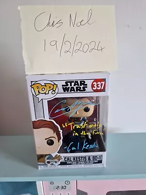 Buy Cal Kestis And BD-1 Funko Pop Signed By Cameron Monaghan 100% Authentic With COA • 130£