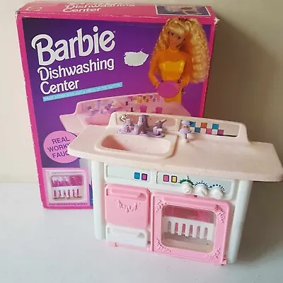 Buy Vintage 1991 Mattel Barbie Wash & Watch Dishwasher Pink Kitchen Sink • 14.99£