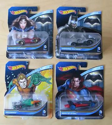 Buy Superhero Hot Wheels Lot (2015) - Superman Wonder Woman Armored Batman & Aquaman • 19.95£