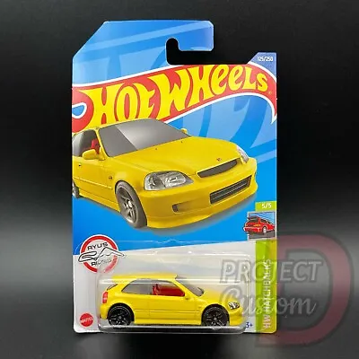 Buy Hot Wheels '99 Honda Civic Type R EK9 Yellow 2022 HW Hatchbacks 5/5 125/250 New • 9.99£