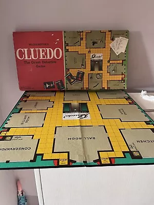 Buy Cluedo Fun Family Detective Board Game Waddingtons 1965 RARE VINTAGE COMPLETE • 10£