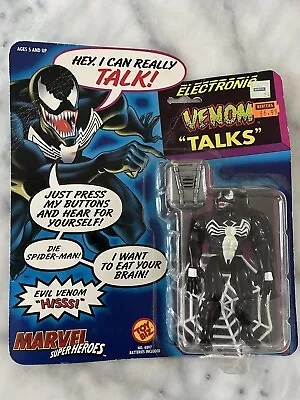 Buy Toybiz Marvel Super Heroes Talking Venom MOC Carded Unpunched 1991 Spiderman • 45£