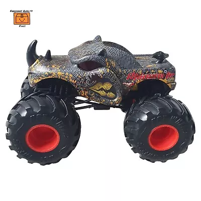 Buy Hot Wheels Monster Trucks Toy RHINOMITE 1:24 Scale Oversized Rhino Grey (Mattel) • 12.49£