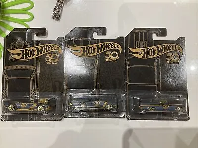 Buy Hot Wheels Cars -  Limited 50th Anniversary Black And Gold Set • 15£