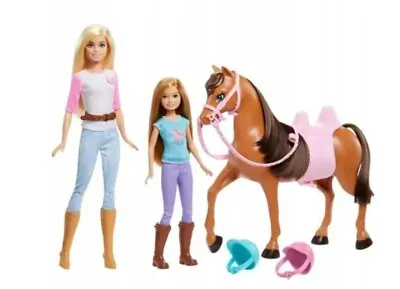 Buy Mattel Barbie Horse Riding 2 DOLLS + HORSE GXD65 • 81.25£