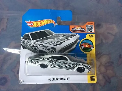 Buy Hot Wheels ’65 Chevy Impala 191/250 2016 In White - Card Has Small Rip • 3.99£
