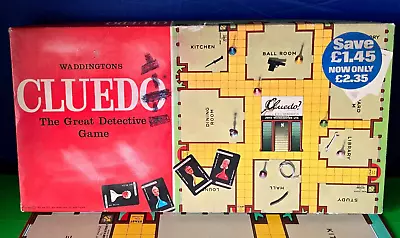 Buy Cluedo Fun Family Detective Board Game Waddingtons 1965 RARE VINTAGE • 15£