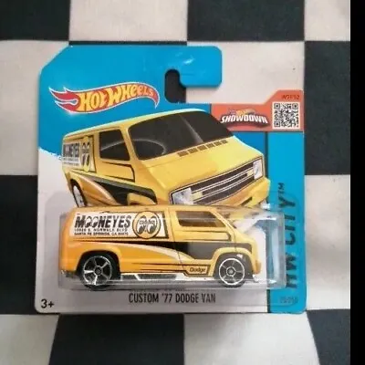 Buy 2015 Hot Wheels Custom 77 Dodge Van HW City Short Card MoonEyes 20/250 • 7.99£