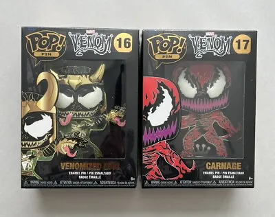 Buy Funko Pop Pin Marvel Venom Carnage 17 Venomized Loki 16 Collectable With Stand • 17.99£