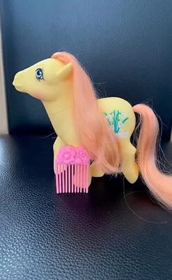 Buy My Little Pony Vintage Hasbro Yellow With Peach Shimmery Coloured Hair VGC • 19.99£