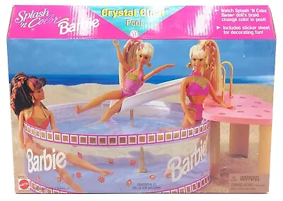 Buy 1996 Barbie Splash 'n Color Crystal Clear Pool Play Set / Mattel 67558, NrfB • 61.65£