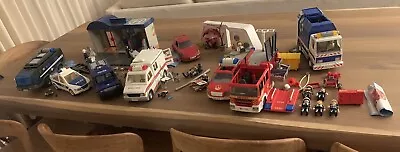 Buy Large Playmobil Vehicle Bundle Police Fire Recycling Ambulance Porsche Etc • 14.99£