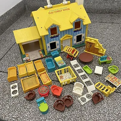 Buy Vintage FISHER-PRICE Little People Family Play House Set With Furniture Extras • 30£