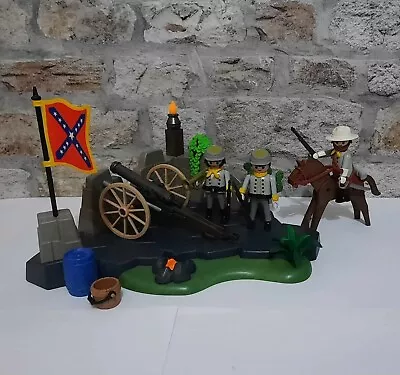 Buy Playmobil Confederate Soldiers Bundle With Cannon, Western Playset, Rare ,ACW • 39.90£