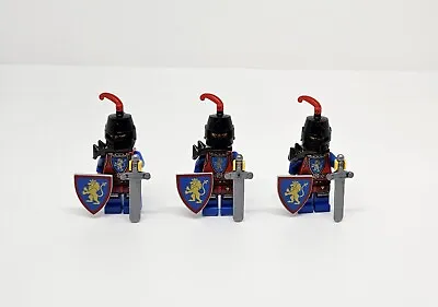 Buy LEGO LION KNIGHT CASTLE MINIFIGURE ARMY BLue Shield RED PLUME X3 NEW (D1) • 19.99£