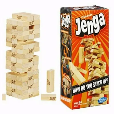 Buy Classic Jenga Game From Hasbro Stacking Wooden Block Game New • 20.98£