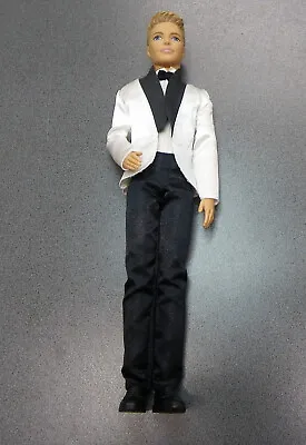 Buy 2016 Barbie Ken Black & White Wedding Groom Tuxedo Ref DHC36 • 10.30£