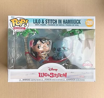 Buy Funko Pop Disney Lilo & Stitch In Hammock Moment #1200 + Free Protector • 124.99£