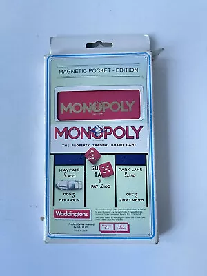 Buy Vintage Waddingtons Monopoly Magnetic Pocket Edition Complete Free UK P&P • 10£