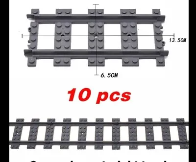 Buy LEGO Compatible Straight Train Track Railway Parts X 10 Bundle Set 53401 6037688 • 14.99£
