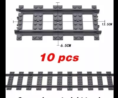 Buy LEGO Straight Train Track Railway Parts X 10 Bundle Set 53401 6037688 • 14.99£