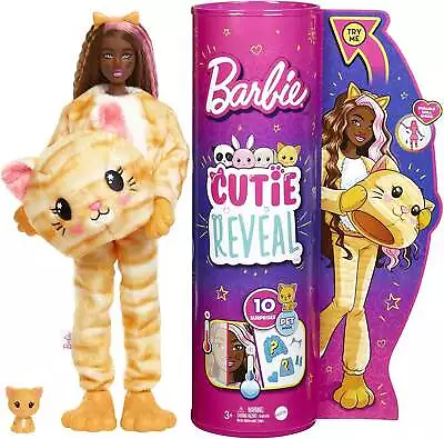 Buy Barbie Doll Cutie Reveal Kitty Plush Costume Doll With 10 Surprises • 62.99£